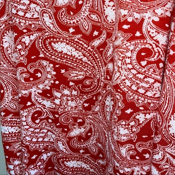 Simply Noelle Red and White Paisley Print Dress Size S/M - Picture 2 of 7